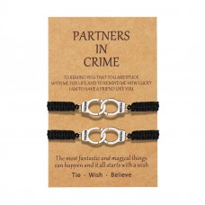 Partners in Crime Bracelets for 2 Best Friend Boys and Girls Handcuff Matching Friendship Bracelet for Women Men Couple Sisters Bestie…