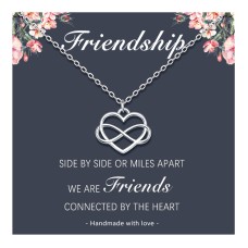 Friendship Necklace Gifts for Women Cute Silver Infinity Heart Best Friend Necklace Jewelry Birthday Christmas Gifts for Women Teen Girls Bestie Bridesmaid Sister