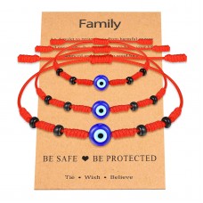 Evil Eye Red Bracelet for Girls Boys Women Men Family Mal De Ojo Red String Kabbalah Nazar Amulet Bracelets Set for Protection