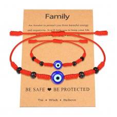 Evil Eye Bracelet for Boys Girls Women Men Mal De Ojo Red String Kabbalah Protection Nazar Amulet Bracelets Set for Family Mom Mommy and Me