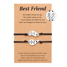 Sincere Best Friend Bracelets Not Sisters By Blood But Sisters By Heart Matching BFF Friendship Distance Bracelets Jewelry Gifts for 2 Teens Girls Women Bestie Friends Sister…