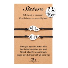 Sincere Sister Matching Heart Bracelets Friendship Always My Sister Forever My Friend Bracelets Sisters Birthday Christmas Gifts for 2 Big Little Sister Girls Teens Women…