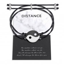 Friendship Best Friend Yin Yang Bracelets for 2 Matching Couples Long Distance Pinky Promise Relationships BFF Bracelets Jewelry Gifts for Boys Girls Women Men Couples