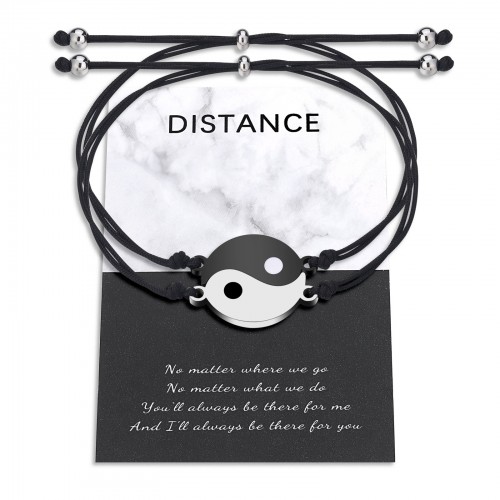 Friendship Best Friend Yin Yang Bracelets for 2 Matching Couples Long Distance Pinky Promise Relationships BFF Bracelets Jewelry Gifts for Boys Girls Women Men Couples