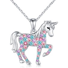 Unicorns Gifts for Girls Unicorn Necklace for Girls Women Jewelry Sparkly Colorful CZ Crystal Unicorn Pendant Necklaces Birthday Christmas Gifts for Teen Girls Daughter Granddaughter Niece