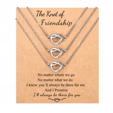 Sincere Best Friend Necklaces for 3 Forever Love Knot Infinity Matching Friendship Long Distance Necklace Jewelry Birthday Christmas Going Away Gifts for 3 Teens Girls Women Friends Sisters…