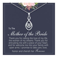 Mother of The Bride Gifts, Mother in Law Gifts from Son in Law, Silver Infinity Heart Necklace Jewelry Wedding Birthday Gifts for Mother of The Bride from Groom