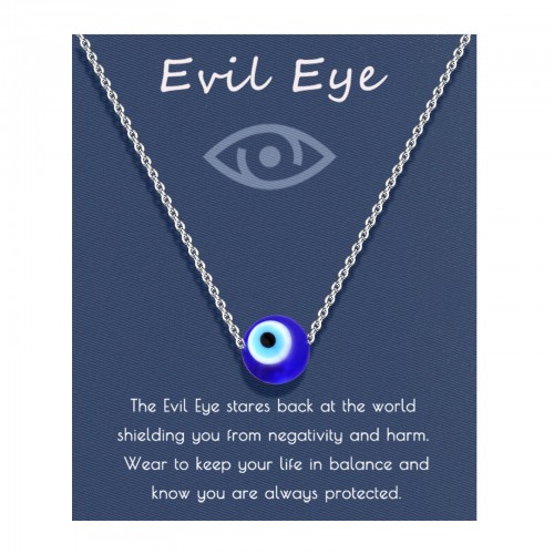 Sincere Evil Eye Necklace Blue Eyes Protection Amulet Pendant Necklace Lucky Kabbalah Evil Eye Jewelry Gift for Women Girls Mother Daughter(silver)…