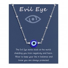 Sincere Evil Eye Necklace for Women Blue Eyes Luck Protection Amulet Pendant Necklace Ojo Turco Kabbalah Adjustable Evil Eye Jewelry Gift for Mother Daughter(Silver)…