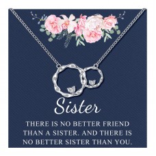 Sincere Sister Gifts from Sister, Silver Sister Necklace Jewelry Birthday Gifts for Big Little Sister Women Girls Her