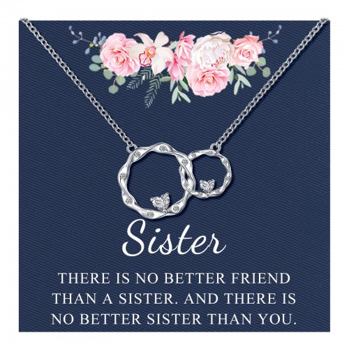 Sincere Sister Gifts from Sister, Silver Sister Necklace Jewelry Birthday Gifts for Big Little Sister Women Girls Her